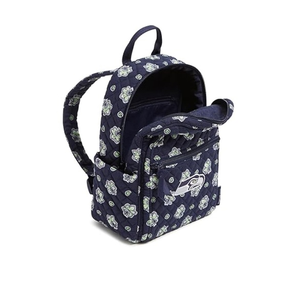 Vera Bradley Seattle Seahawks Small Cotton Backpack (Navy/Neon Green) NWT - Picture 3 of 8